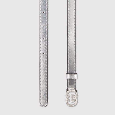 Ceinture fine avec boucle à détail GG enlacés