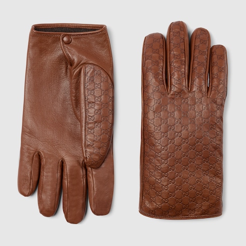 Gants en cuir GG embossé