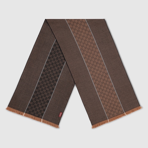 GG wool jacquard scarf