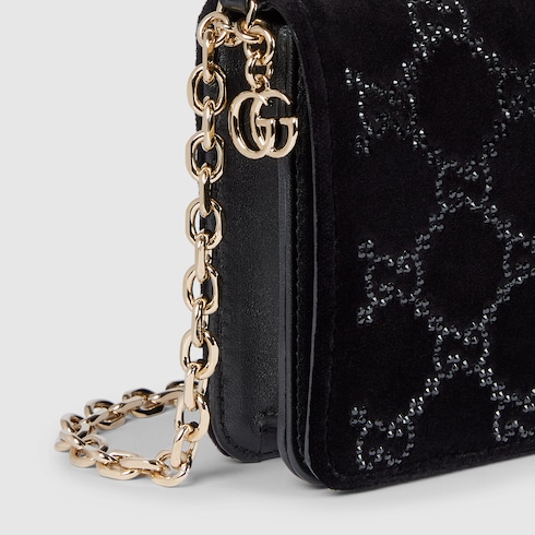 Brieftasche mit GG Kristallen und Kettenriemen