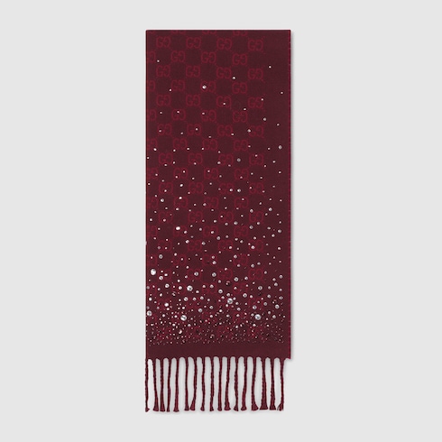 GG wool scarf with crystals