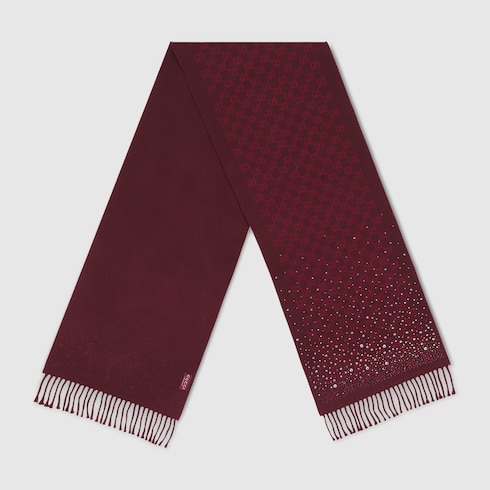 GG wool scarf with crystals