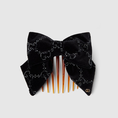 Barrette à cheveux en velours doux avec cristaux