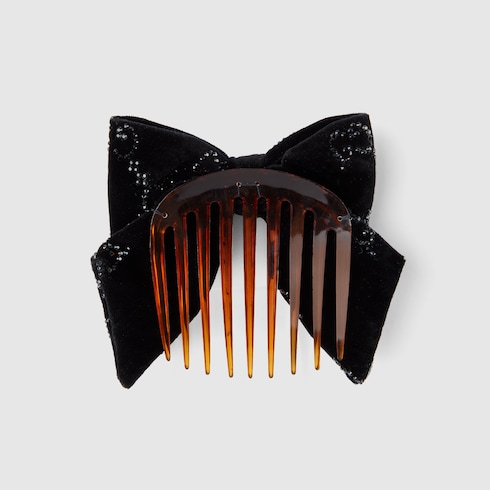 Barrette à cheveux en velours doux avec cristaux