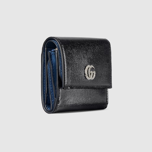 Bi-colour GG Marmont mini wallet