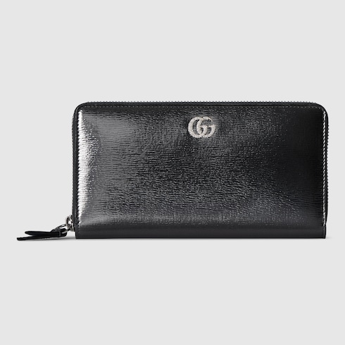 Zweifarbige GG Marmont Brieftasche mit Rundum-RV