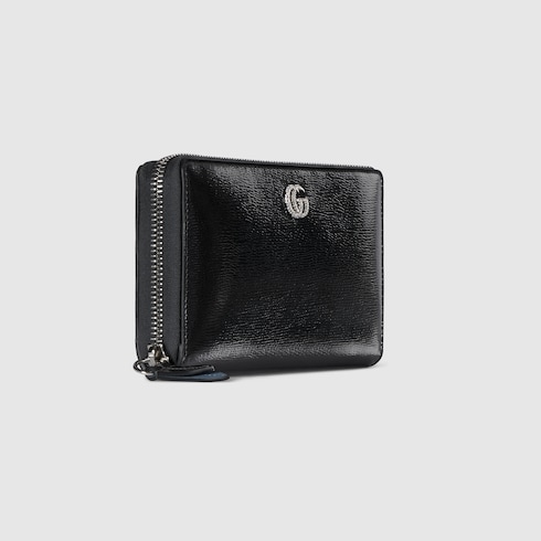 Zweifarbige GG Marmont Brieftasche mit Rundum-RV