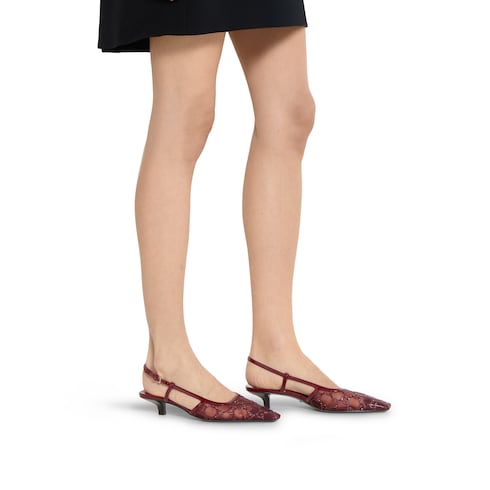 Décolleté slingback donna con cristalli GG