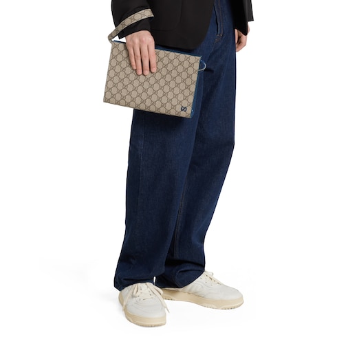 Blue trim small pouch