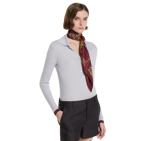 Printed silk twill carré