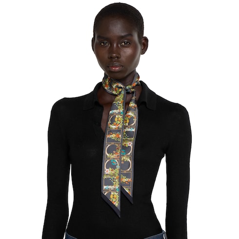 Printed silk twill ribbon