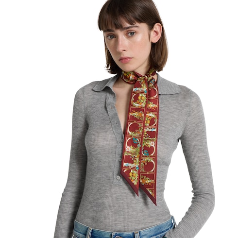 Nastro in twill di seta stampato