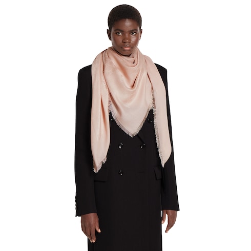 Chal de jacquard de seda y algodón con GG