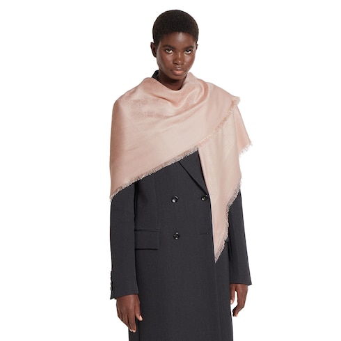 GG桑蚕丝棉混纺提花披巾