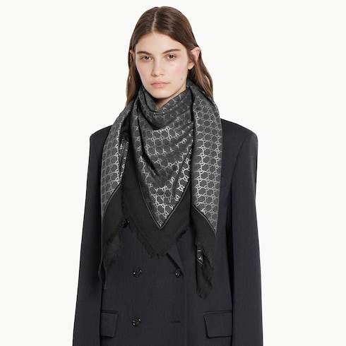 Châle en laine GG laminée