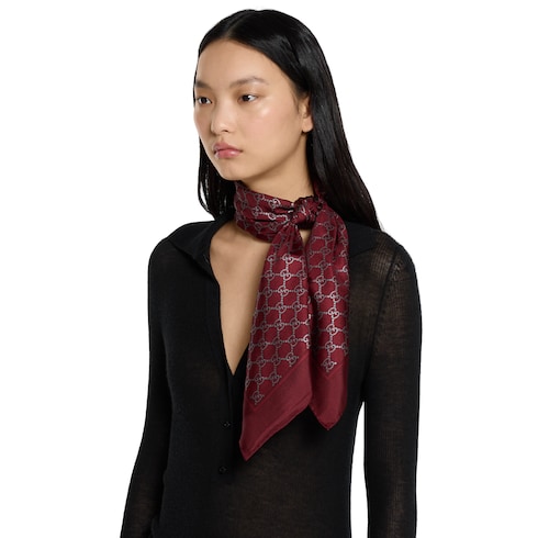 Laminated printed silk twill carré