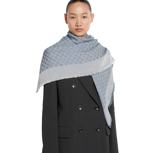 GG denim-effect shawl