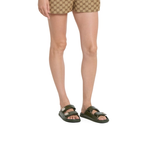 Sandalo donna con Doppia G con cristalli
