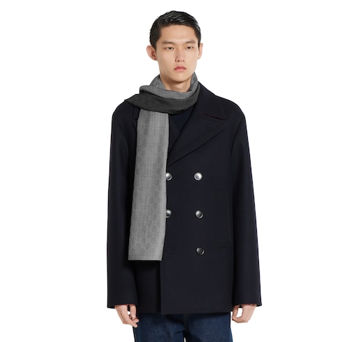 GG wool and silk jacquard stole