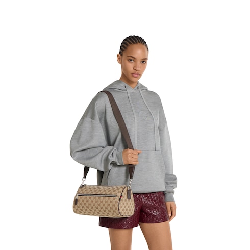 Kleine Zylindertasche aus GG Canvas 