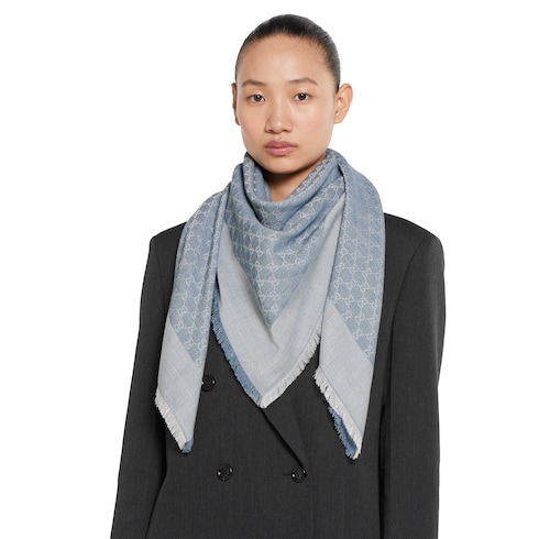 GG denim-effect shawl