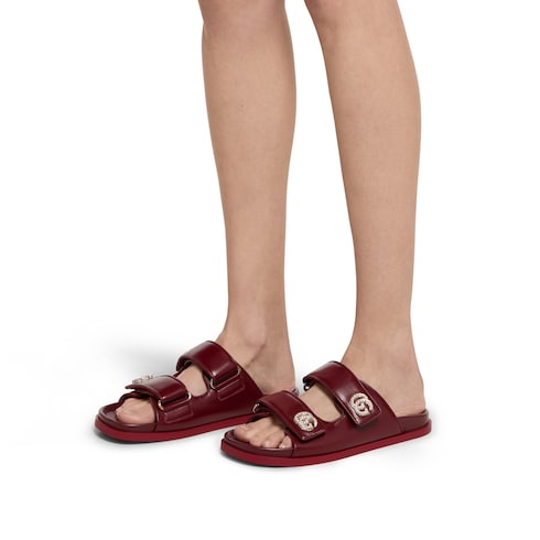 Women's sandal with crystal Double G