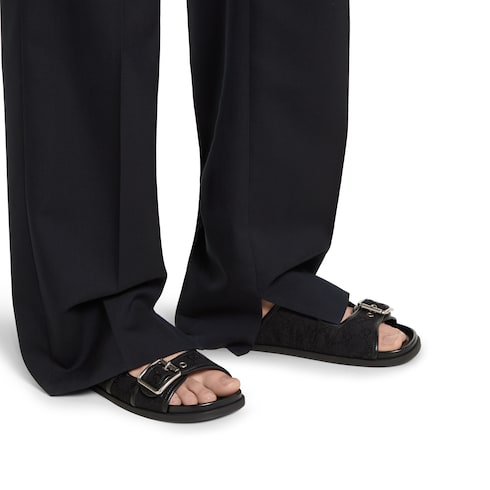 Men's slide sandal with buckles