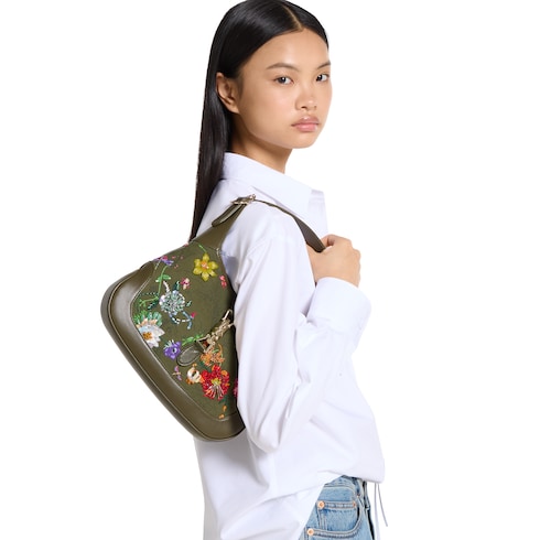 Gucci Jackie 1961系列刺绣中号手袋