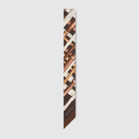 Printed silk twill ribbon