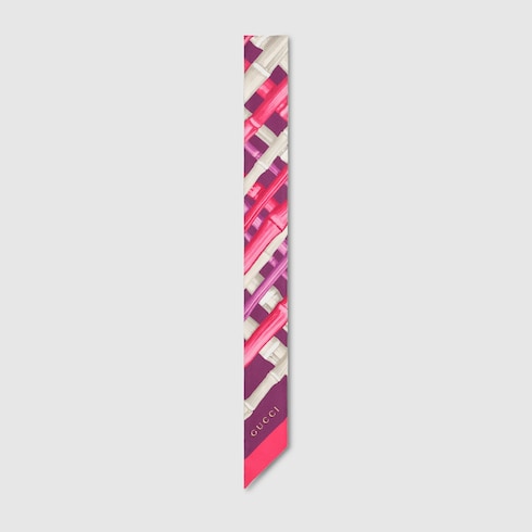 Printed silk twill ribbon