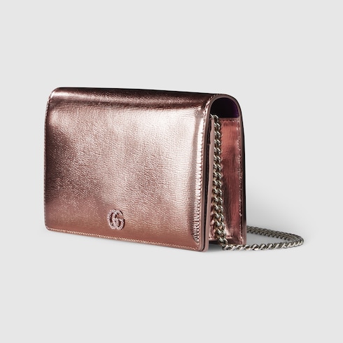 Bi-colour GG Marmont wallet on chain