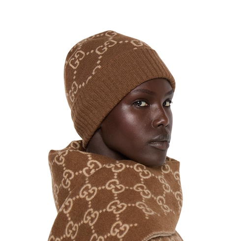 GG cashmere jacquard hat