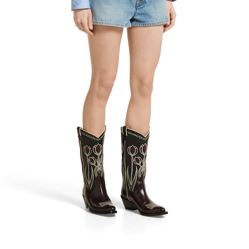 Bottes avec broderie pour femme