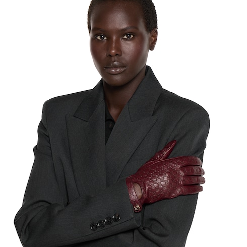 GG leather gloves with Double G