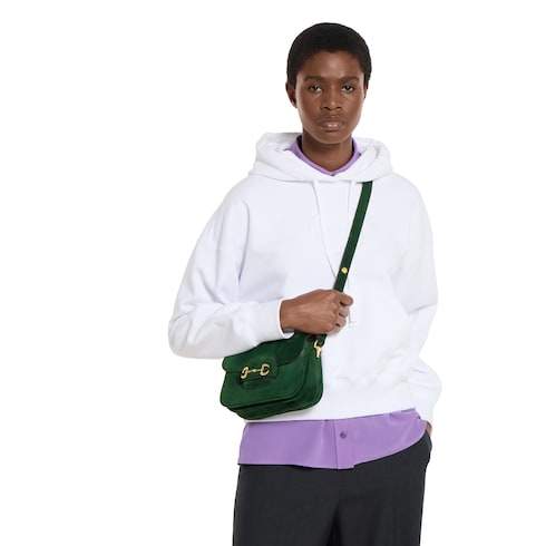 Mini borsa a spalla Gucci Horsebit 1955 Aura