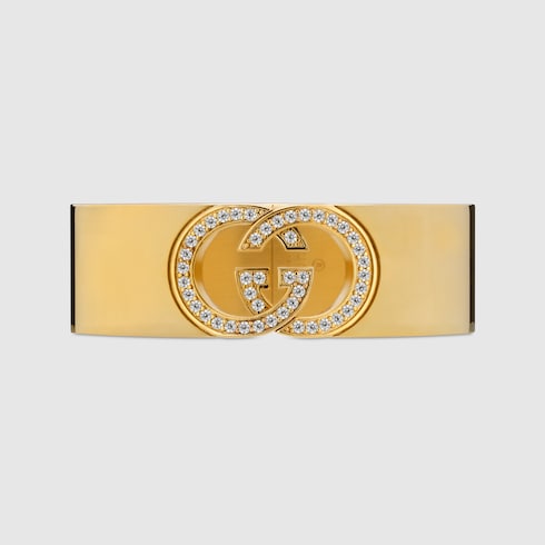 Gucci Interlocking Armspange mit Kristallen