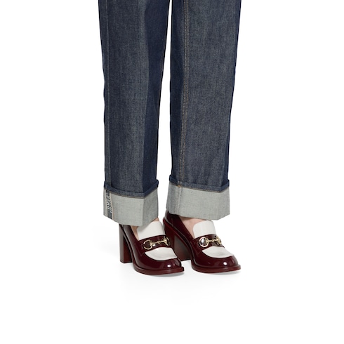 Women's heeled loafer with Horsebit