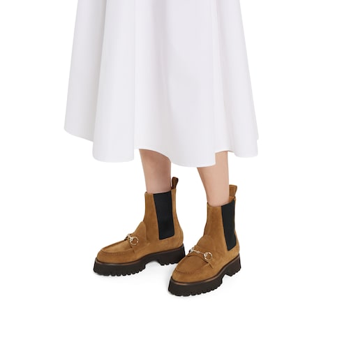 女士饰马衔扣踝靴