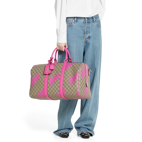 Medium duffle bag with print