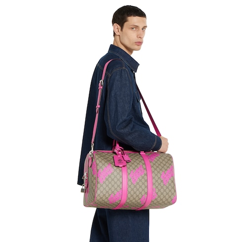 Medium duffle bag with print