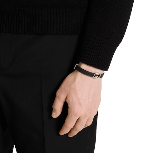 Gucci Interlocking Armband aus Leder