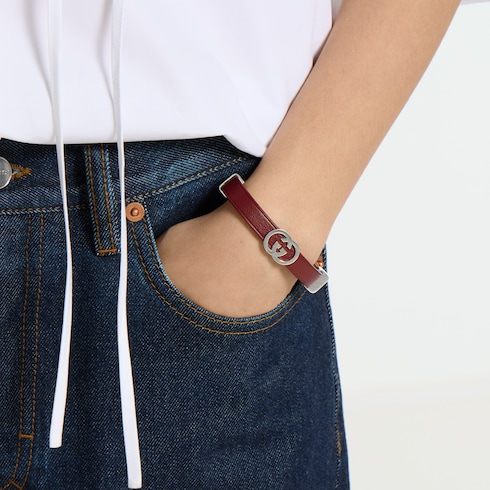 Bracciale in pelle Gucci Interlocking