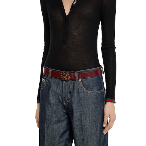 Belt with Interlocking G buckle