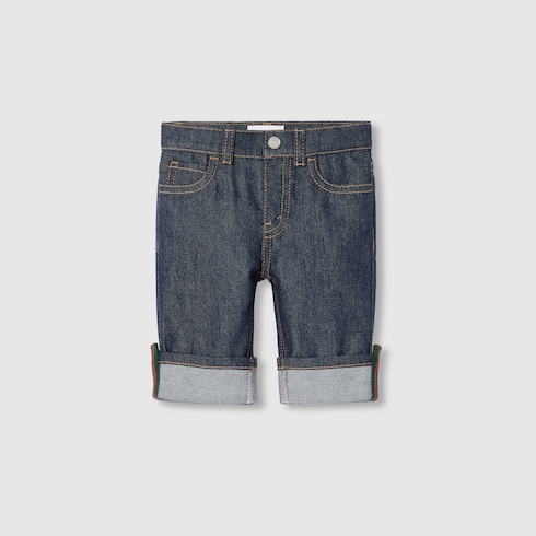 Pantalone neonato in denim con Web
