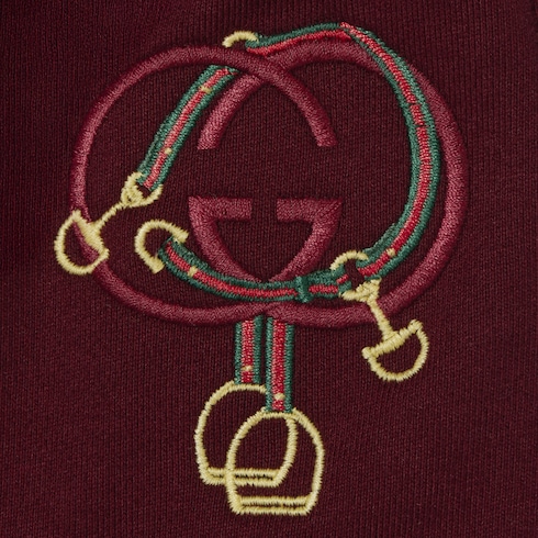 Pantalone leisure in jersey di cotone con ricamo