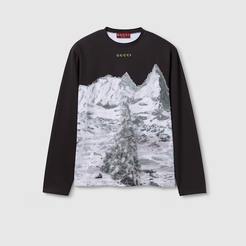 Camiseta de punto de algodón estampada