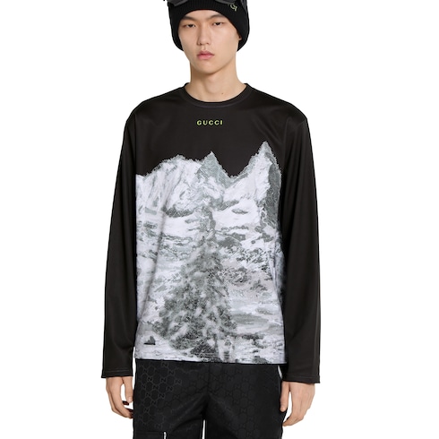 T-Shirt aus technischem Baumwolljersey mit Print