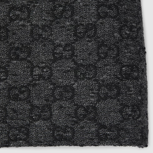 Jupe en tweed de laine boutonnée GG