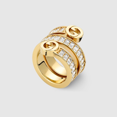 Gucci Blondie crystal spiral ring
