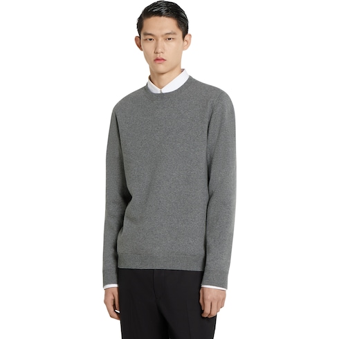 Wool cashmere knit double sweater